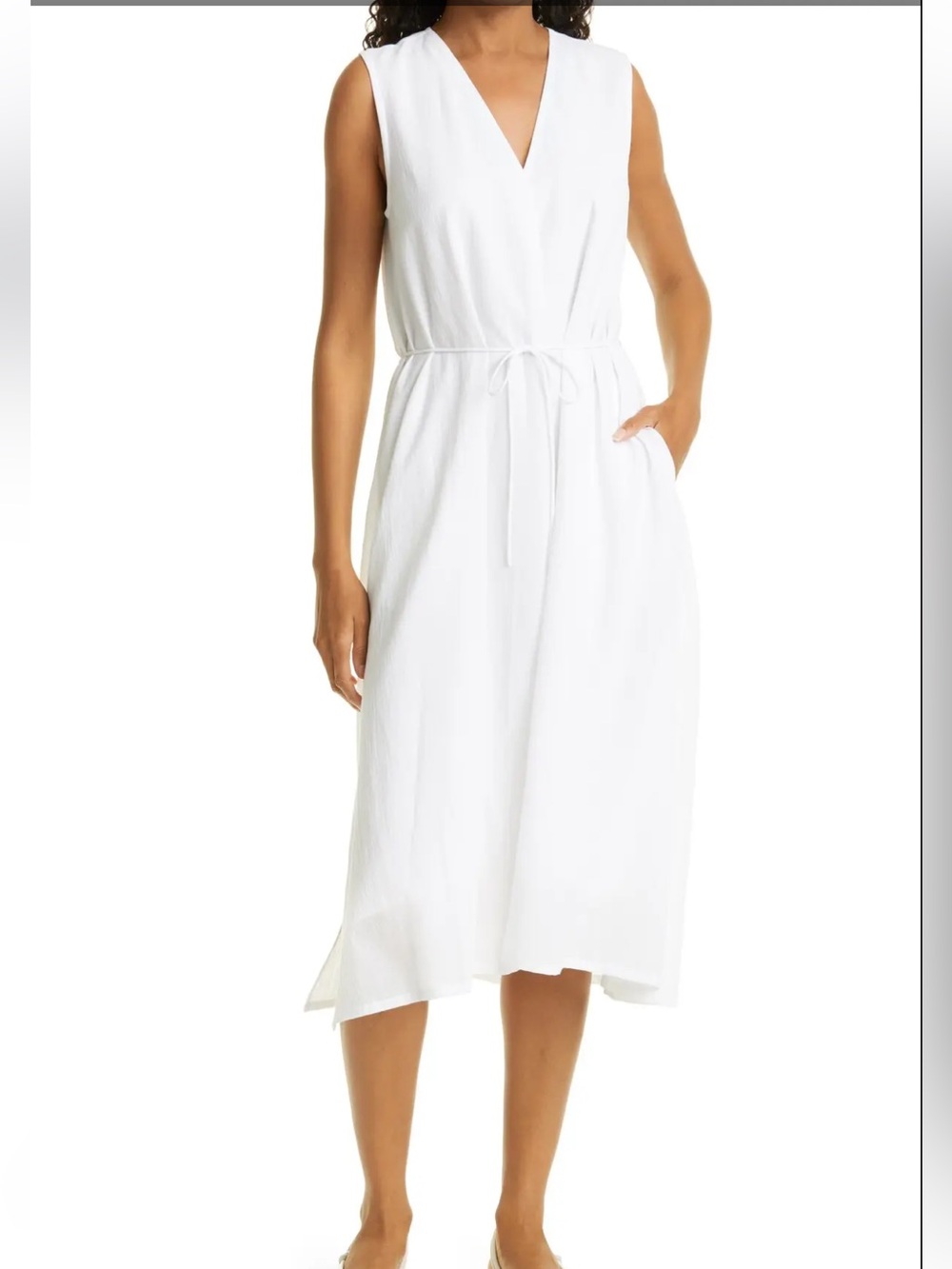 Vince sleeveless high-low V-neck dress size S 100% cotton